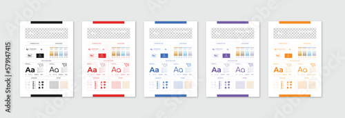 Brand Guidelines Presentation, Brand Guidelines Poster Layout Set, Minimalist Brand Guidelines, Brand identity Template.