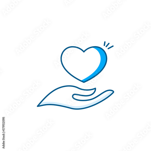 Charitable giving, vector hand-drawn illustration. Giving back icon.