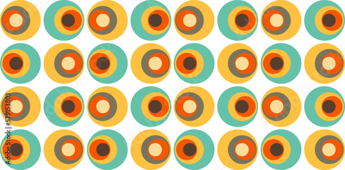 70s Hintergrund mit bunten Kreismustern