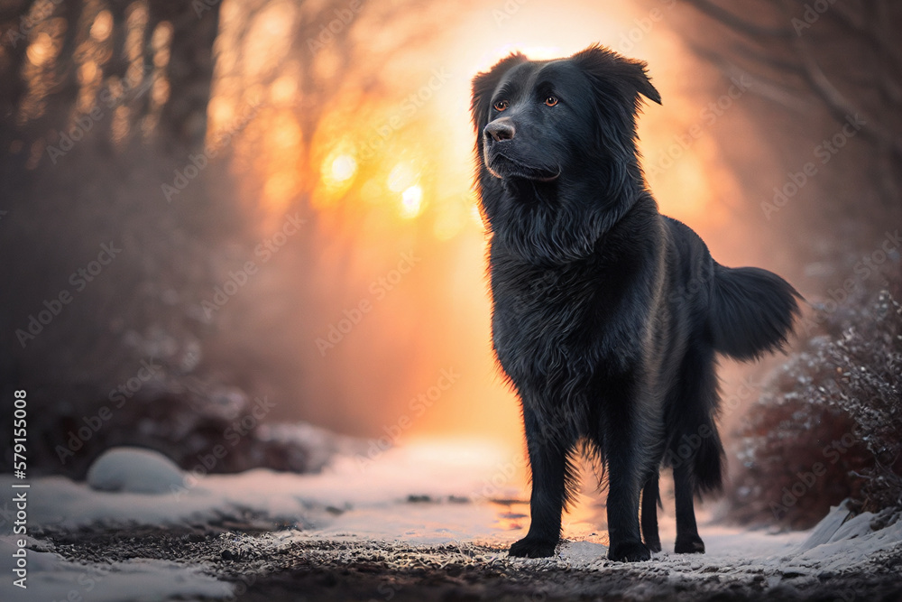 Naklejka premium Attentive dog portrait