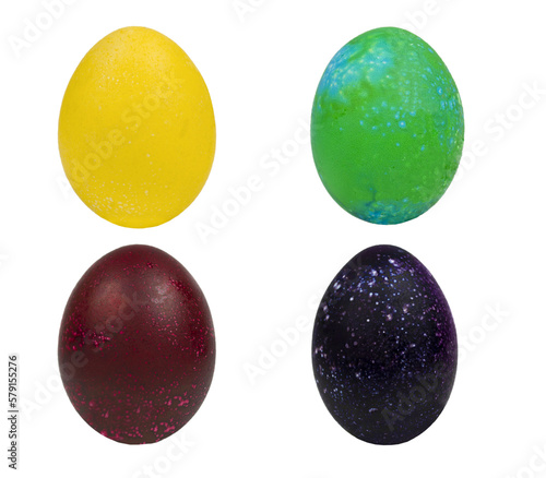 Painted Easter eggs isolated on a white background. Clipping path.