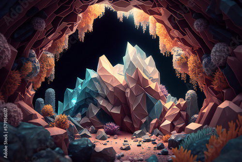  Crystal Cave generative Ai image 