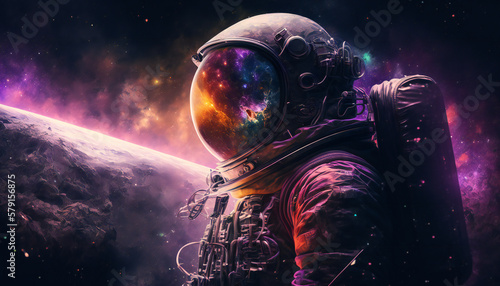 Astronaut in the outer space - Abstract Spaceman wallpaper - Generative AI © The_AI_Revolution