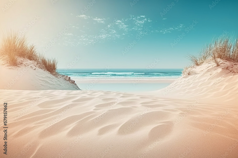 Pastel colors at beach sunset. generative AI Pastel colors at beach sunset. generative AI