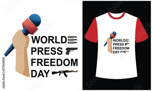 world press freedom day illustration vector t shirt design