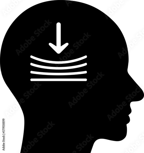 Flat icon in the human head symbolizing pressure as a concept of personal resilience