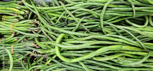 Produce Market With Chinese Long Beans