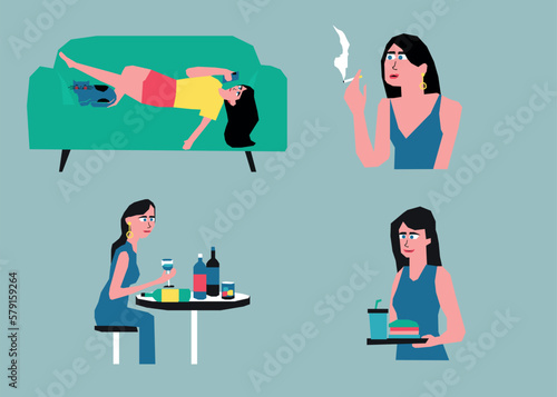 women with bad habits
