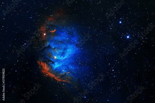 Beautiful blue space nebula. Elements of this image furnishing NASA.