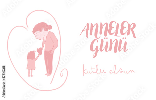 Anneler Günü template design. Text translate: Mothers Day photo