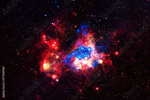 Beautiful red space nebula. Elements of this image furnishing NASA.