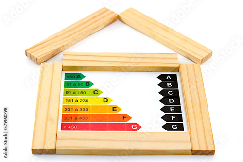 Graphique et contour d'une maison symbolisant les audits de consommation énergétique pour un logement