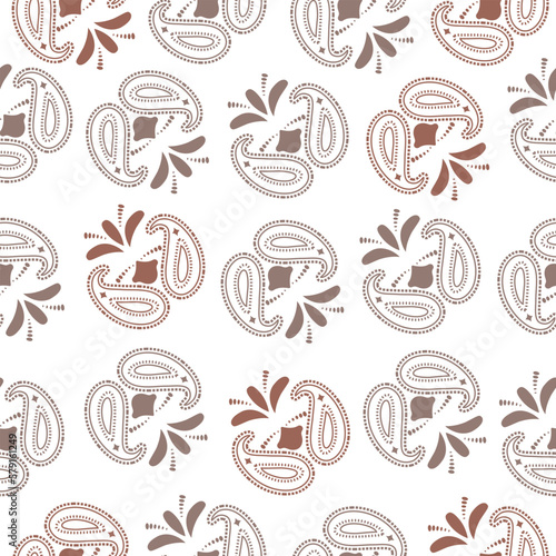 Bandana kerchief paisley fabric patchwork abstract vector seamless pattern. 