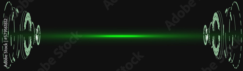 Sky-fi digital hi-tech collection in HUD style. Magic circle teleport podium. GUI, UI virtual reality projector. Abstract hologram technology. Vector Portal and hologram futuristic circle elements