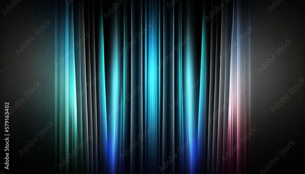 Holographic color background, beams of energy and light. Generative AI.