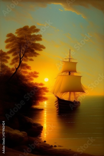 la nava e il tramonto