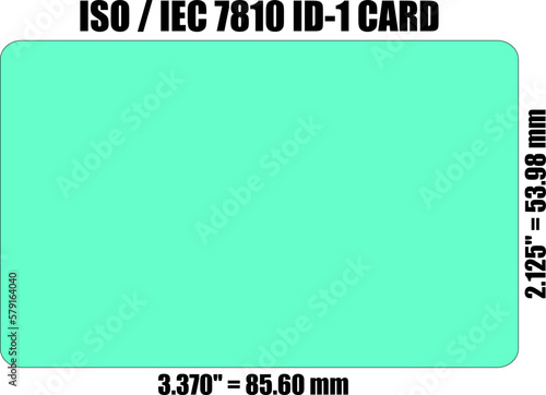 ISO IEC 7810 ID-1 card blank template photo