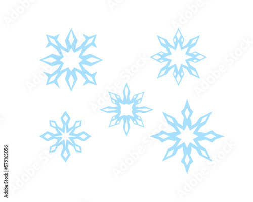 Sharp Geometric Blue Snowflakes