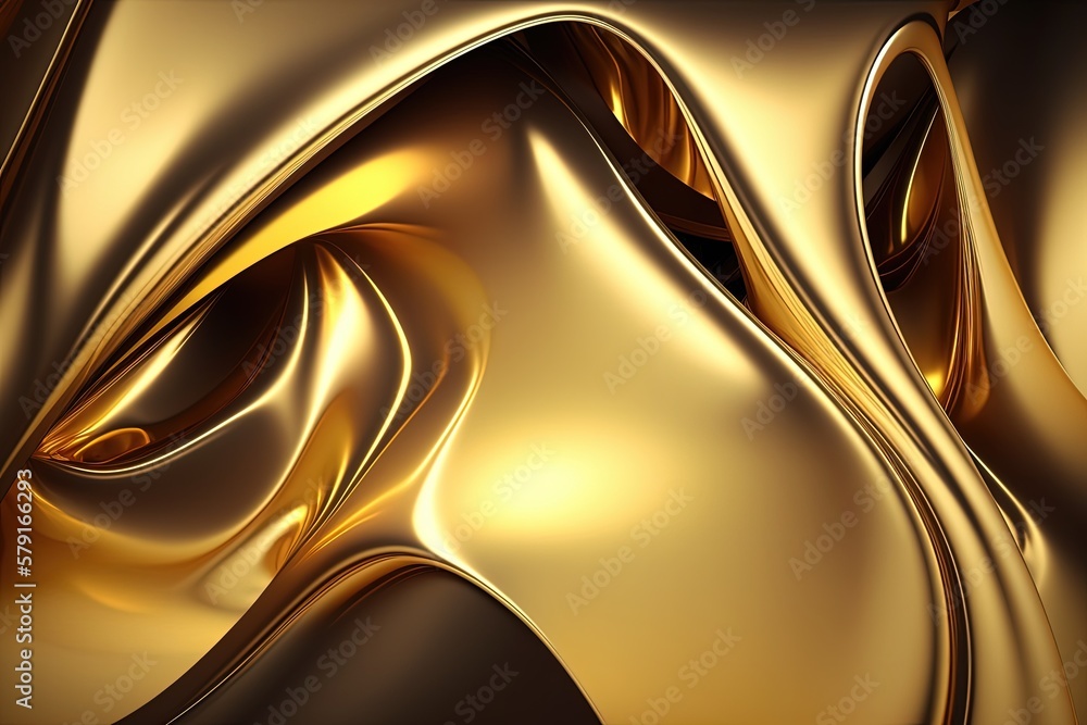 Golden, abstract background. Generative AI