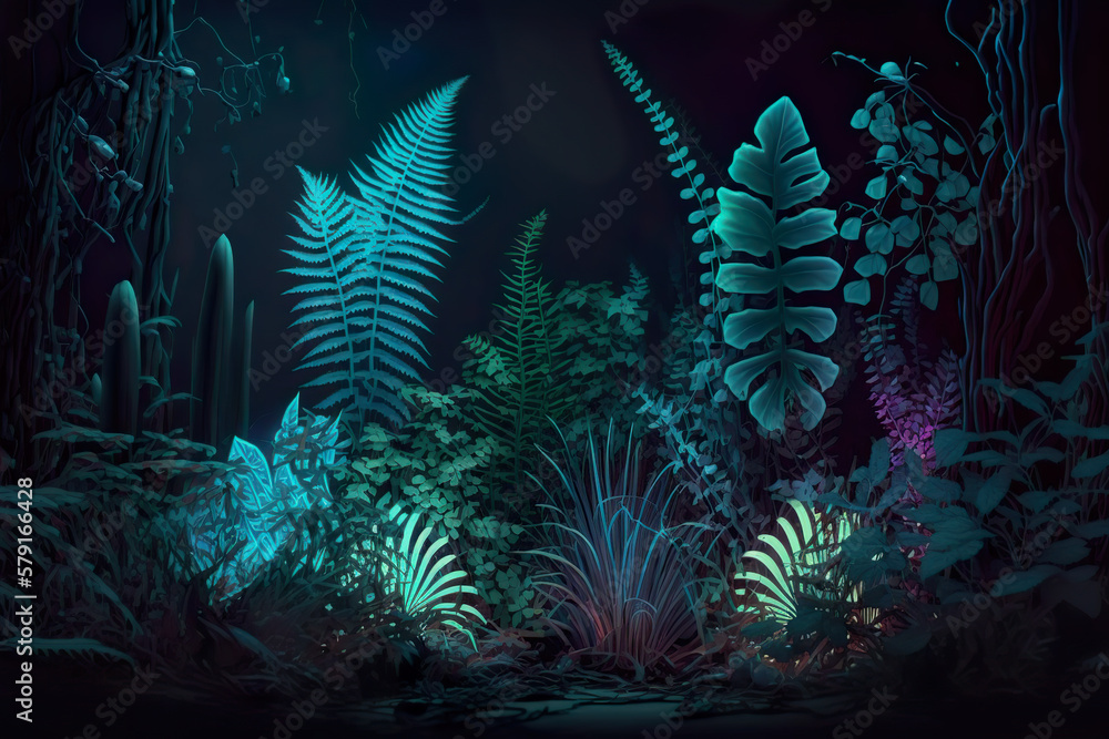 Deep in the magical forest, life is full of splendid lights (generative AI)