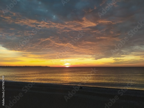 sunset over the beach