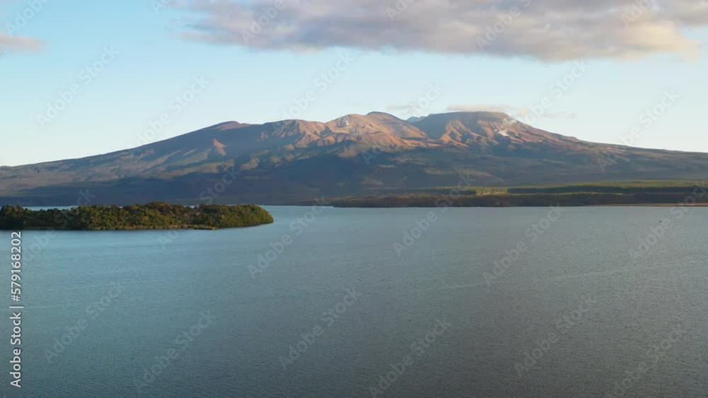 Drone, aerial shot of Lake Rotoaira, Tongariro National Park, New Zealand, Pacifica Drone, aerial shot of Lake Rotoaira, Tongariro National Park, New Zealand, Pacifica
