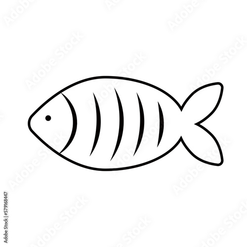 French April Fool's Day. Poisson d'avril. Black white fish for your design. Vector illustration