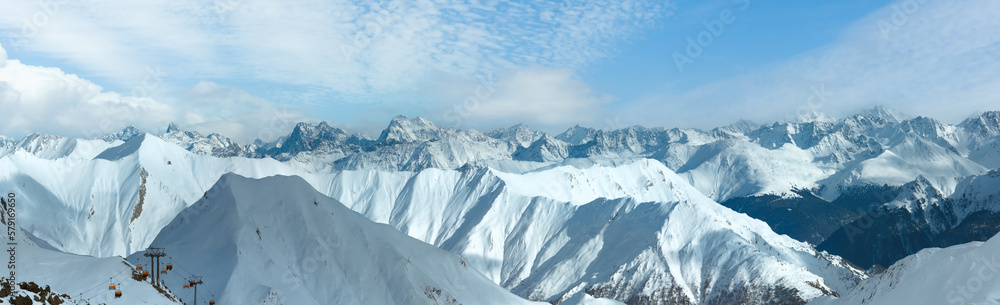Obraz premium Silvretta Alps winter view (Austria). Panorama.
