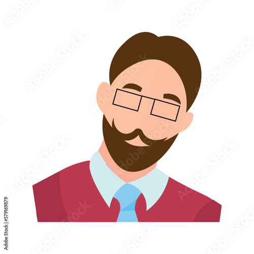 Stylish bearded businessman on white background