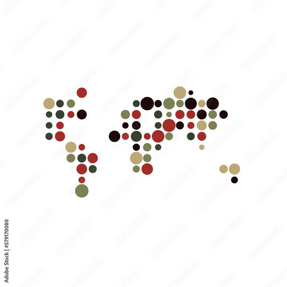 World Silhouette Pixelated pattern map illustration World Silhouette Pixelated pattern map illustration