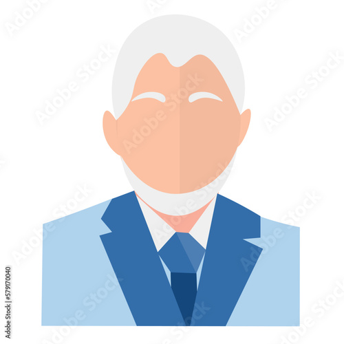 Senior businessman on white background