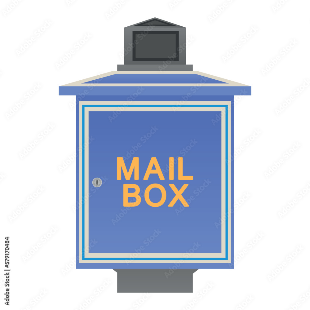 Blue mailbox on white background Blue mailbox on white background