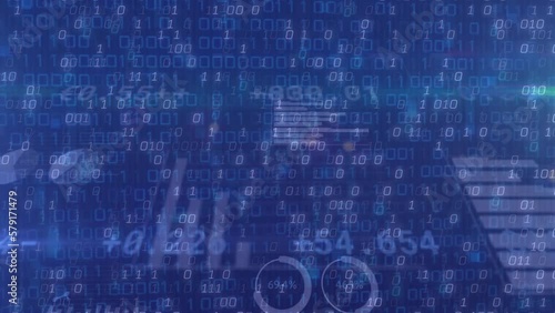 Wallpaper Mural Animation of data processing over stock market and binary coding Torontodigital.ca