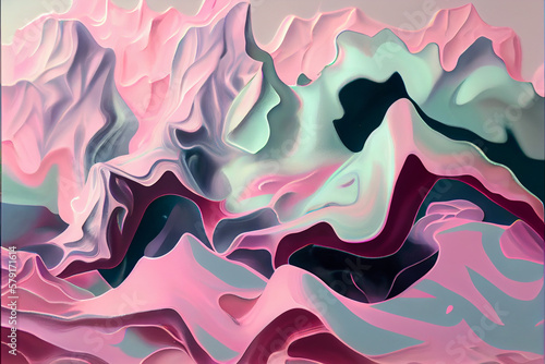 Pastel Wavy Abstract Wallpaper - AI Generated 