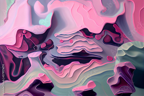Pastel Wavy Abstract Wallpaper - AI Generated 