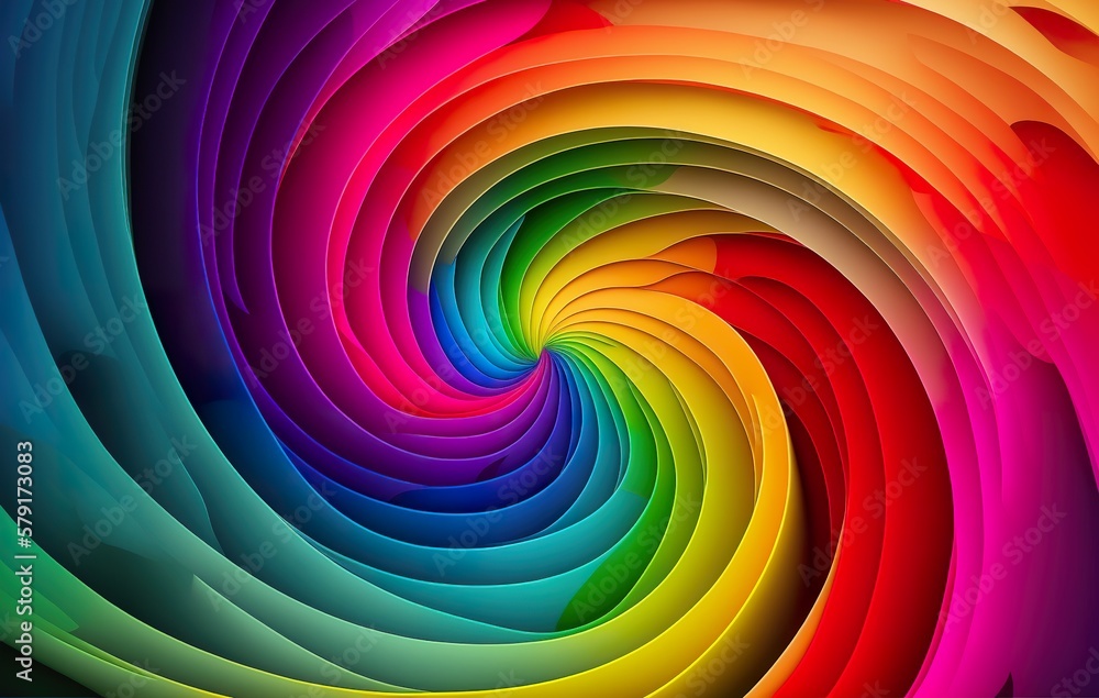 Obraz premium Abstract rainbow design - colorful waves, splashes, swirls and particles. Ideal as elements for backgrounds, banners, wallpapers, posters, headers and covers - Generative AI