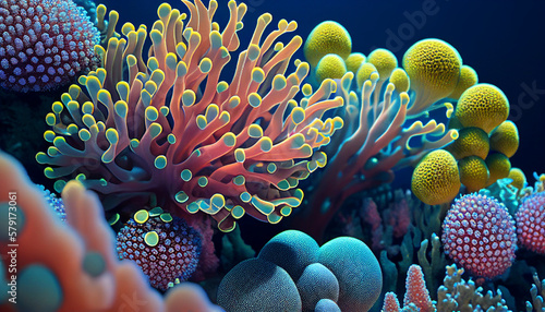 a Colorful Coral Reef for business presentations or wallpaper and background