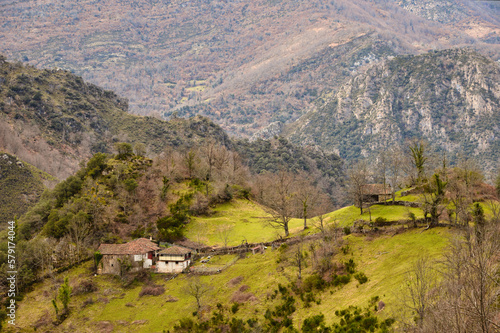 Pando village, Somiedo Natural Park, Asturias, Spain photo