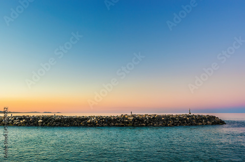 Brunswick Heads Breakwall, New South Wales, Australia at dusk
