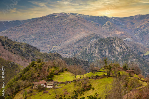 Pando village, Somiedo Natural Park, Asturias, Spain photo