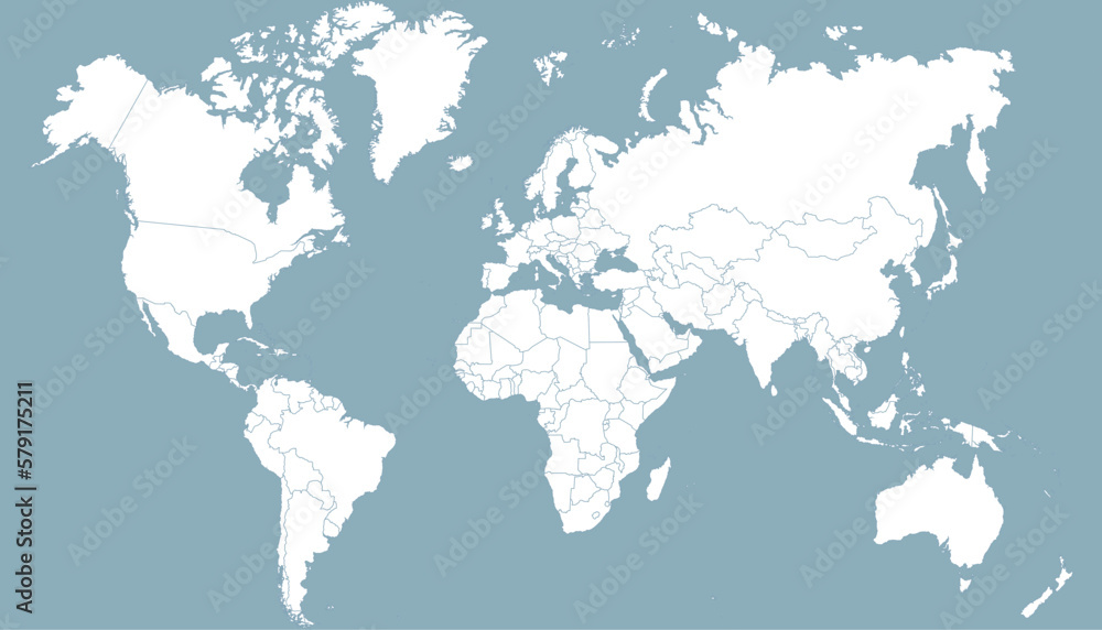 Obraz premium World map. Silhouette map. Color vector modern map. 