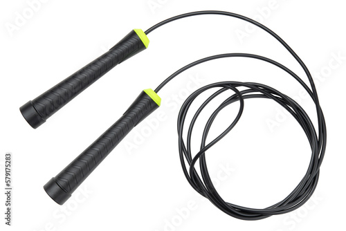 Jump Rope. Adjustable jump ropes for fitness. Skipping rope for men, women. Tangle-free rapid speed jumping rope for kids with Ball Bearings. Jumprope for home school gym. White Isolated background.