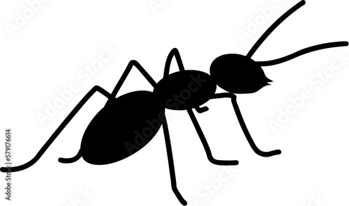 Ant Silhouette Black and White Illustration