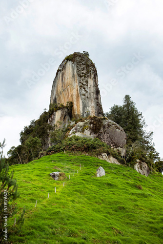 The stone Entrerríos is a monolith 22 meters high above ground level. Antioquia, Colombia photo