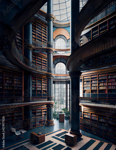 majestic library full of books