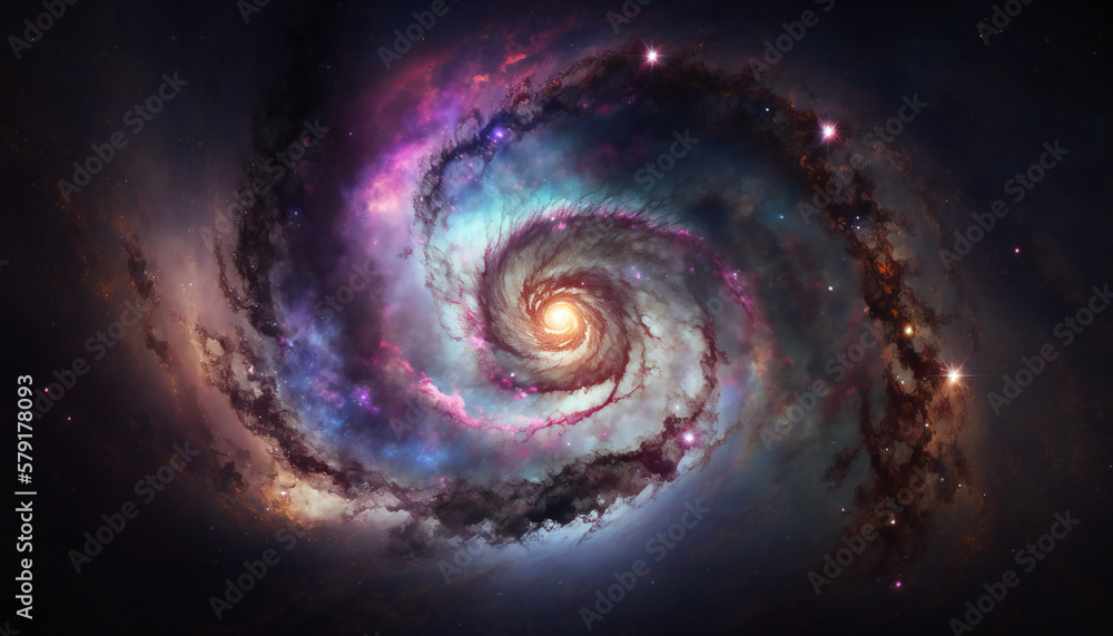 A view from space to a galaxy - Stars and nebula in space - Space wallpaper - Generative AI A view from space to a galaxy - Stars and nebula in space - Space wallpaper - Generative AI