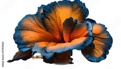 isolated dark blue, orange, begonia flower photo, spring, decorative floral illustration, transparent background, png, horizontal, vertical, springtime, floral, no background, generative ai