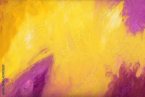 Oil painting textured background in yellow and pink tones. Generative AI illustration