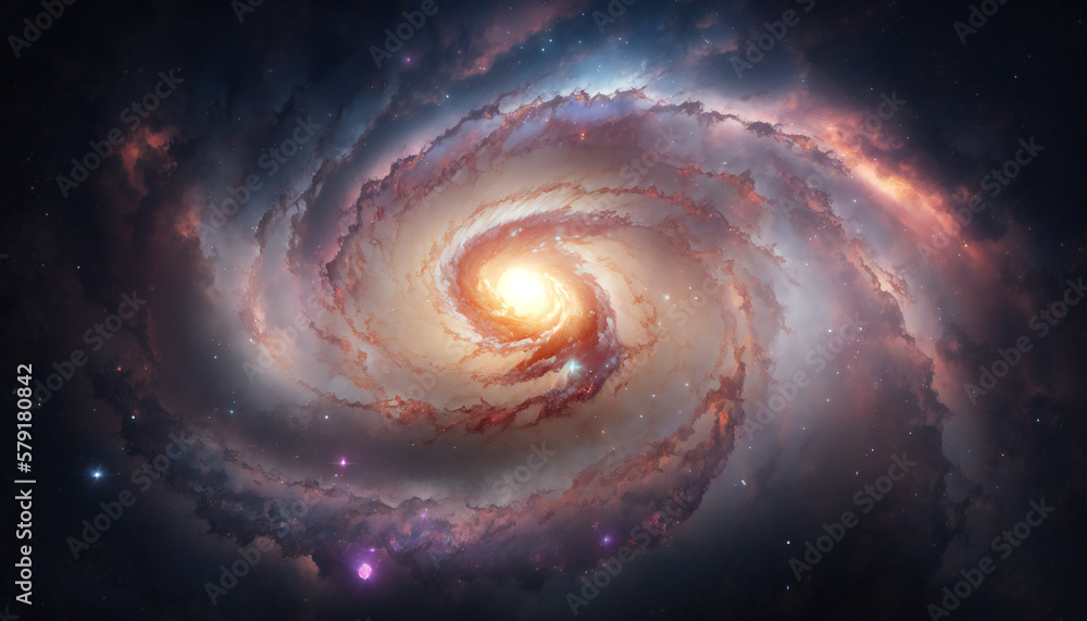 A view from space to a galaxy - Stars and nebula in space - Space wallpaper - Generative AI A view from space to a galaxy - Stars and nebula in space - Space wallpaper - Generative AI