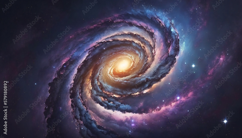 A view from space to a galaxy - Stars and nebula in space - Space wallpaper - Generative AI A view from space to a galaxy - Stars and nebula in space - Space wallpaper - Generative AI